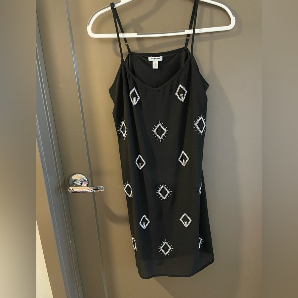 Slip dress with embroidered beads